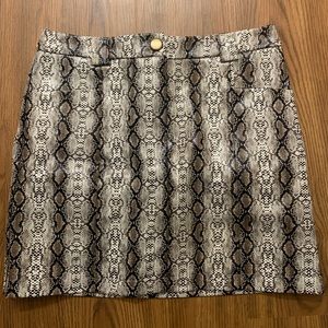 Snake Skin Leather Skirt